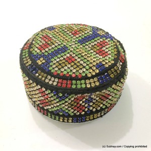 Multi Color Round Full Sindhi Nagina /  Zircon Cap or Topi MKC-563